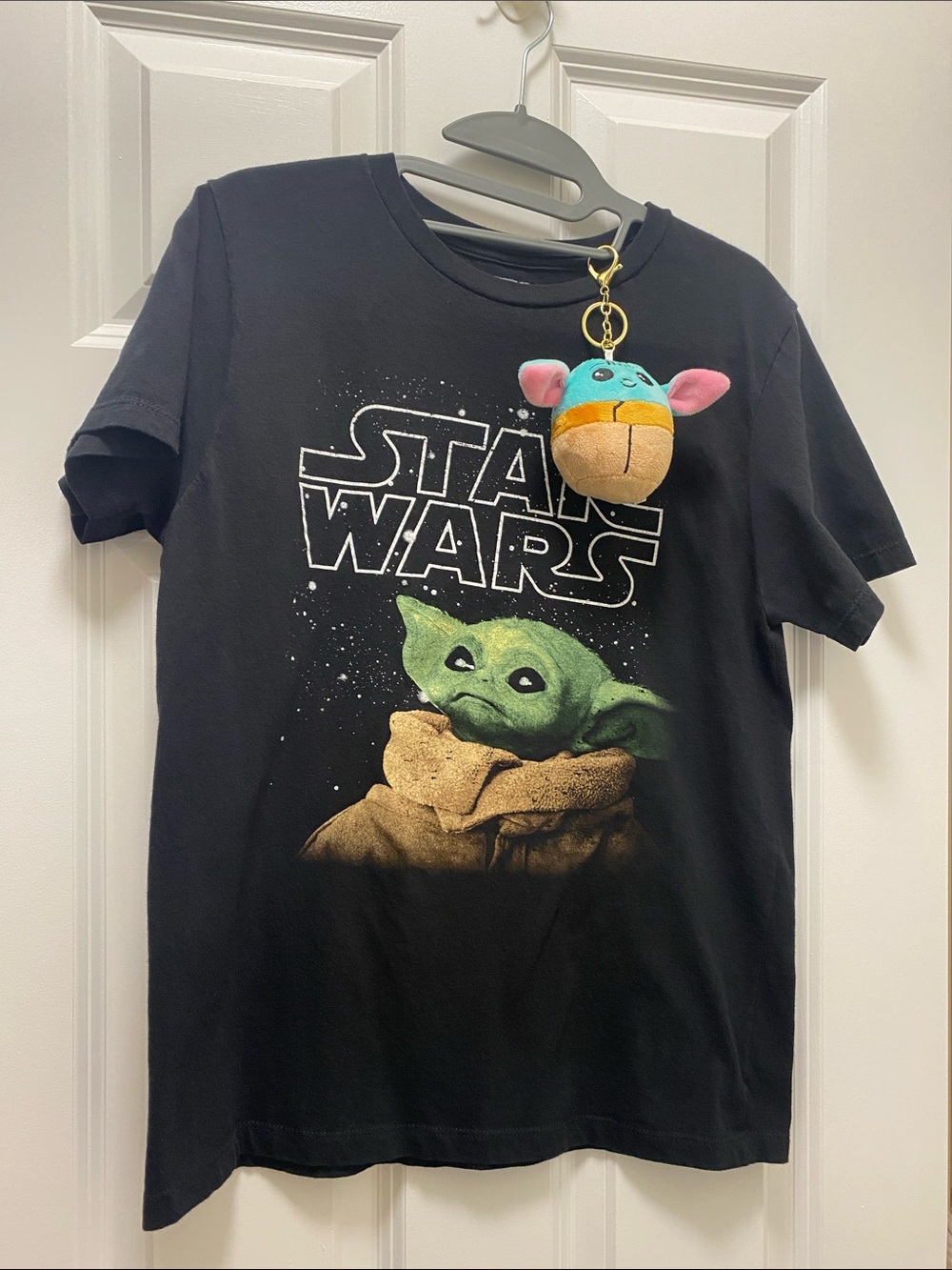 XL Juniors/women Star Wars official blk Grogu t-shirt & plush bag clip Keychain